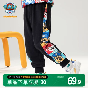 子2023秋冬季 休闲印花儿童束脚裤 汪汪队男童裤 新款 男童卡通运动裤
