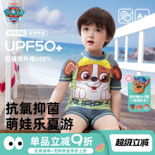 汪汪队男童泳衣男孩2025新款海边儿童游泳衣女孩夏季分体泳衣套装