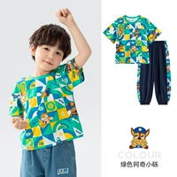 Зеленая t -мала (242PS0162)+голубые брюки сокровища (242PK0186) Мужские модели