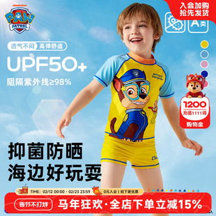 汪汪队儿童游泳衣裤夏款男童女孩A类抗菌分体泳装防晒游泳装备3岁