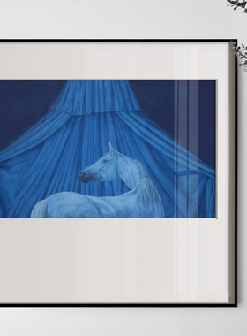 当代水墨禅意装饰画新中式马蓝色样板房客厅书房玄关挂画方形壁画