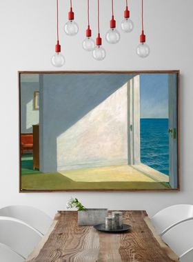 Edward Hopper爱德华霍普北欧客厅背景玄关装饰画大尺寸挂画壁画