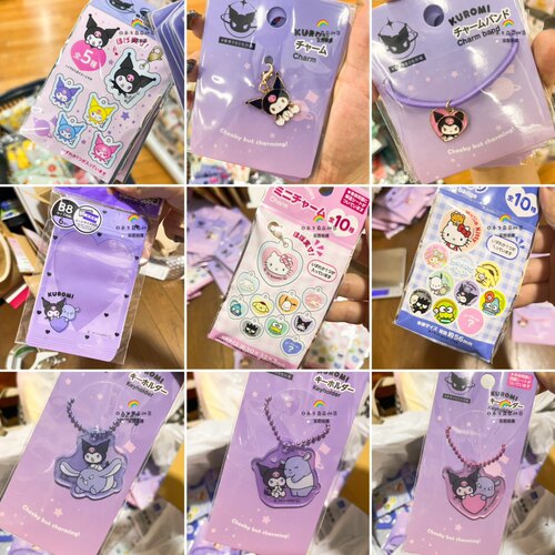 *新品日本代购三丽鸥sanrio 库洛米pvc发圈发绳挂件一字拉链夹包