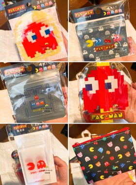 *日本代购直邮Pacman吃豆人40年限定自封袋零钱包零食袋收纳包