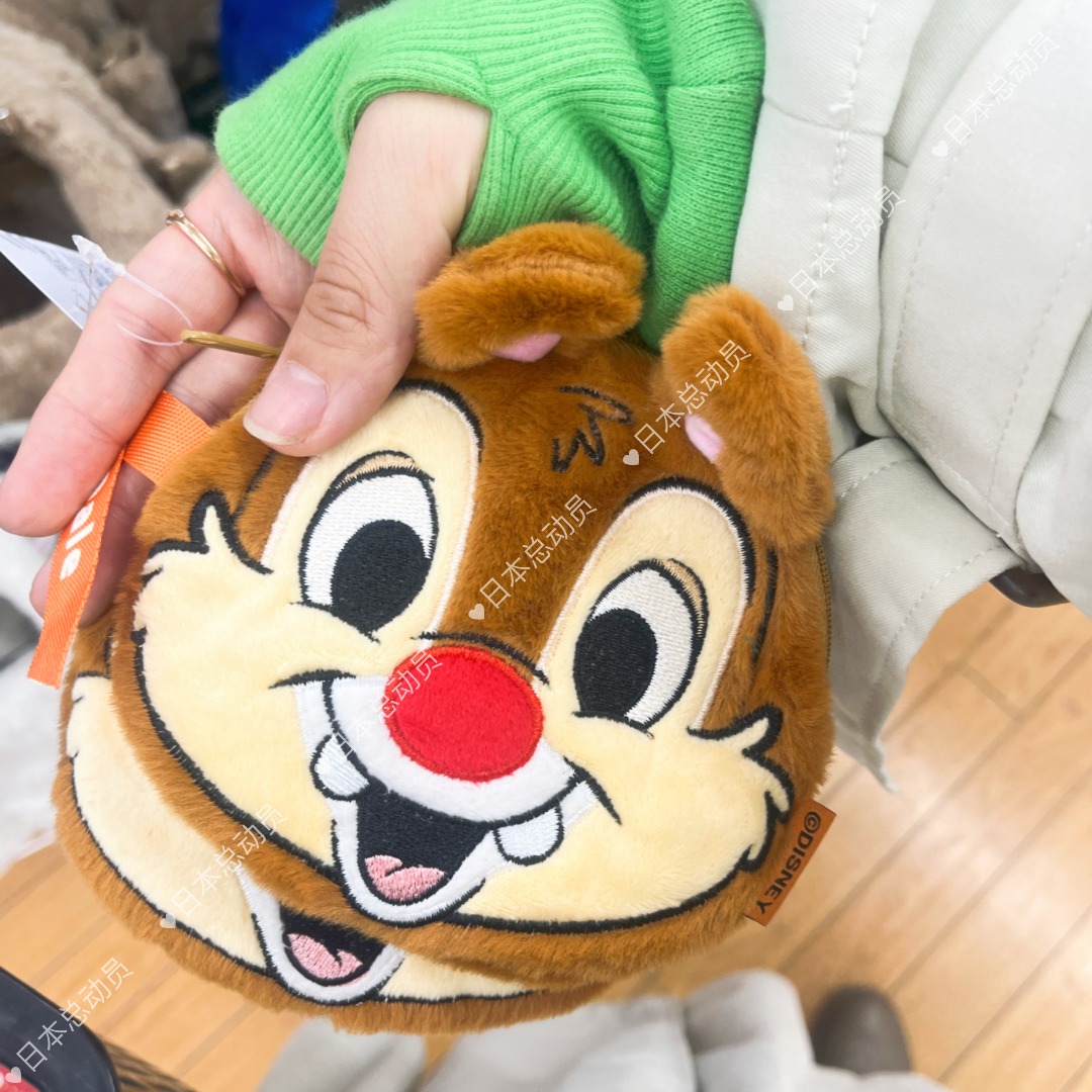 *日本正品迪士尼奇奇蒂蒂自封夹链一字笔收纳包束口袋花栗鼠发夹