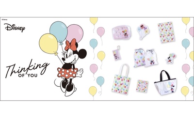 *日本新品disney迪士尼多彩系pvc收纳包气球密封袋文具盒立牌挂件