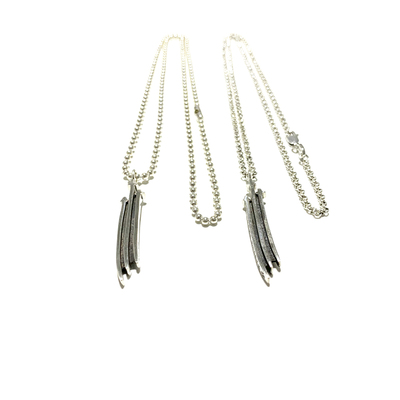 匠银JY 925纯银三十字架LOGO重叠圆环链银饰复古情侣吊坠项链