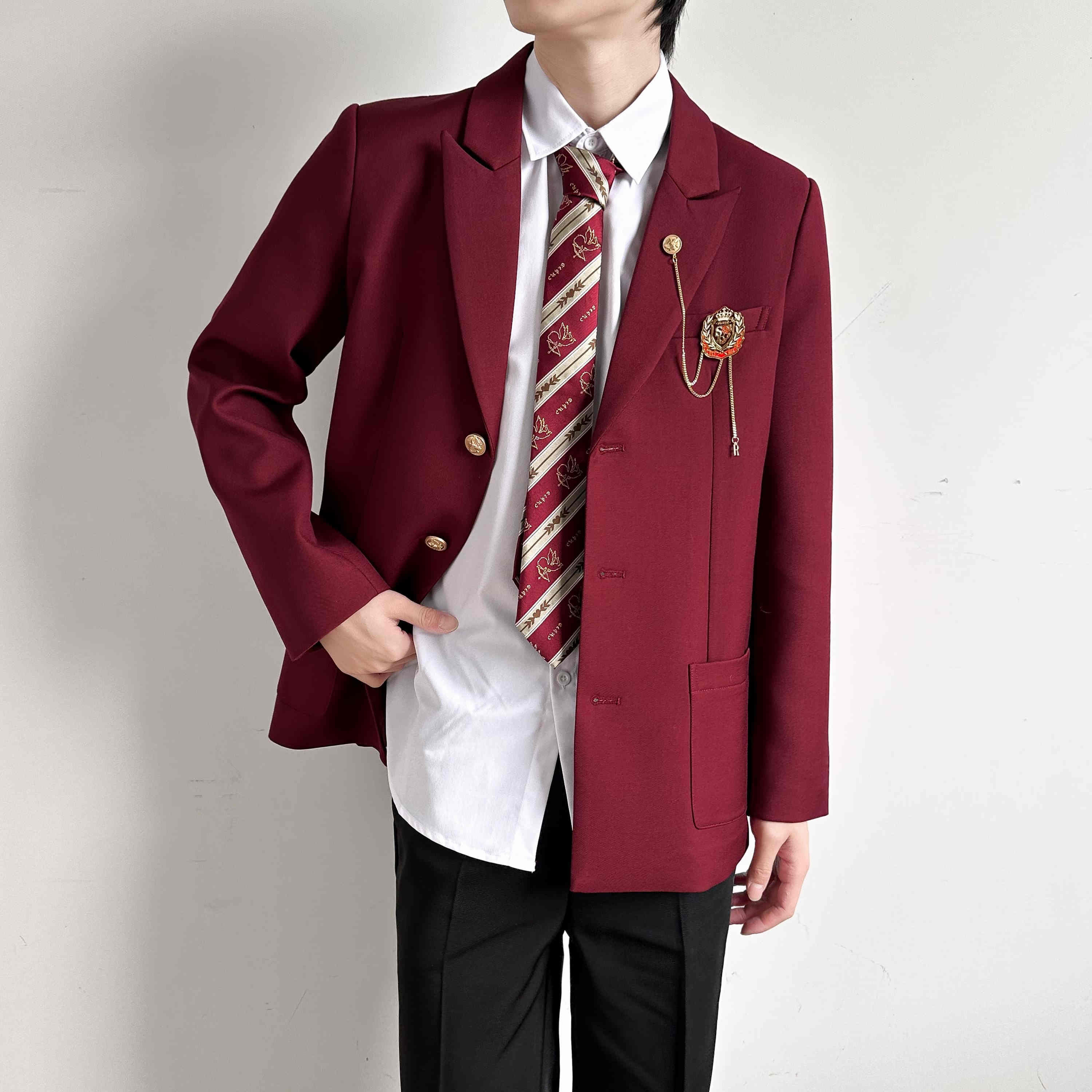 日系徽章西装dk制服西服春秋季潮