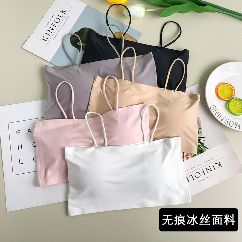 白色吊带小背心学生打底防走光无钢圈裹胸内衣女抹胸式文胸带胸垫在类目 女士内衣/男士内衣/家居服, 抹胸中 - 来自Buy2taobao.com提供专业的淘宝代购服务