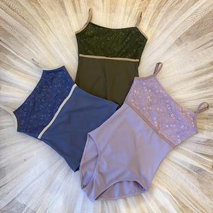 芭蕾吊带蕾丝体操服空中瑜伽体操服艺考中高跨练功服中国舞蹈服