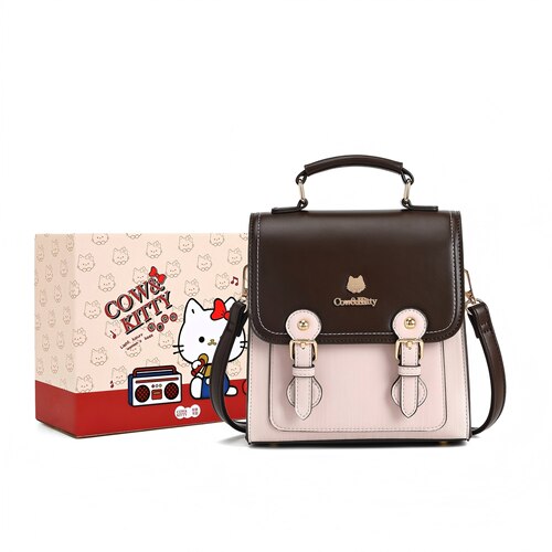正品Cow&Kitty甜美撞色双肩包