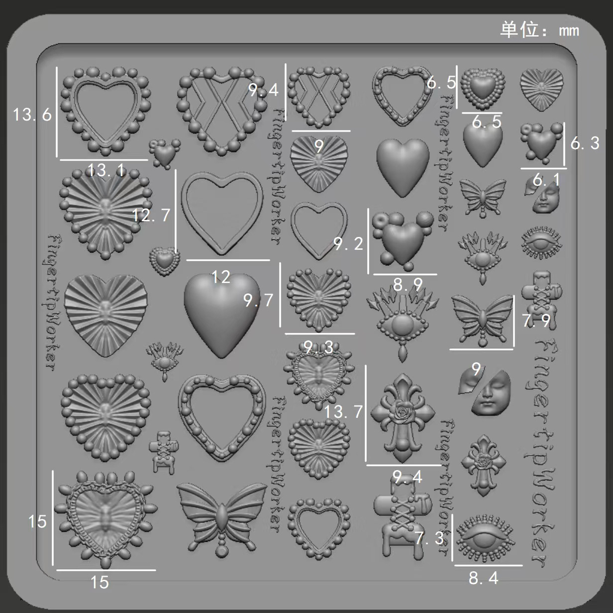 Fingertip Worker ｜小众设计新款模具链接蝴蝶兰浮雕窗花一套