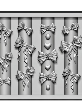 【FingertipWorker】联名林末怅原创小众精致手雕蝴蝶结美甲模具