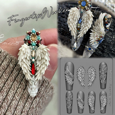 FingertipWorker｜联名Ti Amo原创小众石膏羽翼美甲模具