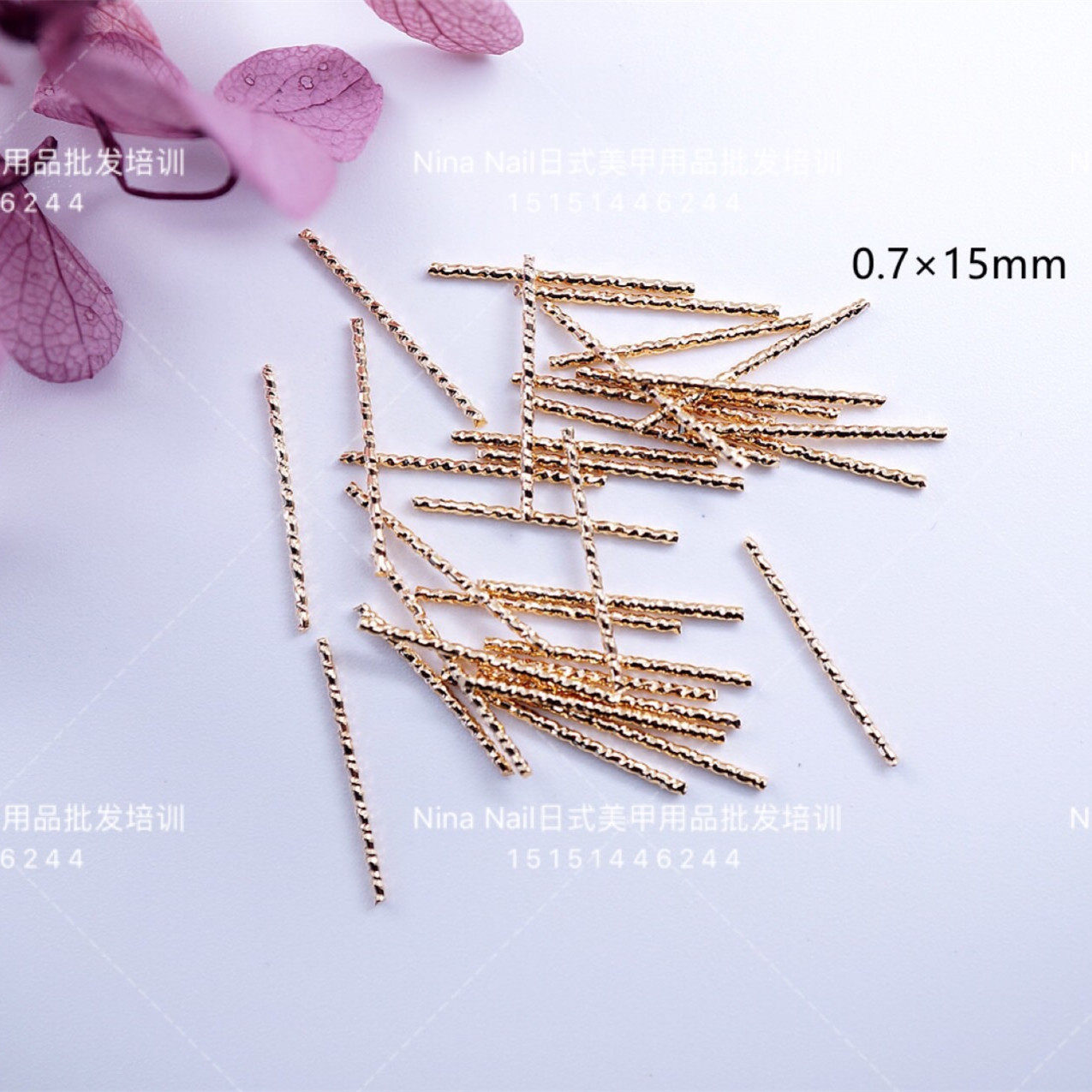 日系电镀金属饰品 批花金属棒 螺纹金属棍 麻花棍螺旋长棒 20颗入