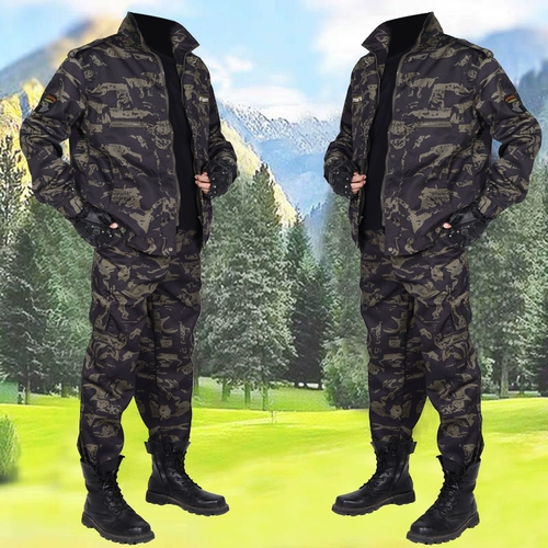 Камуфляжный осенний износостойкий дорожный комплект для работы, рабочая одежда, увеличенная толщина