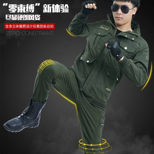 Осенний хлопковый эластичный камуфляжный износостойкий комбинезон для отдыха, защита от ожогов