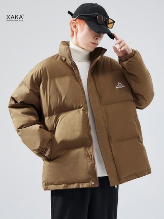 XAKA2023夹克棉衣立领加厚棉服男款冬季潮流复古加绒保暖宽松外套