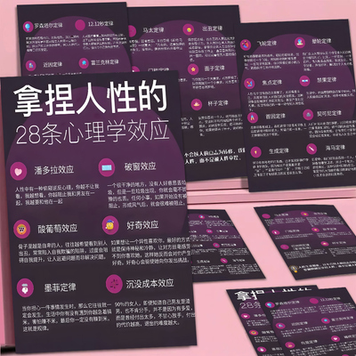 拿捏人性的28条心理学效应】认知觉醒自我提升心理学知识科普小卡