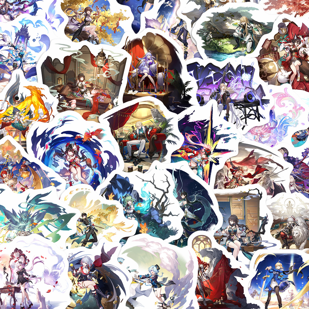 162张崩坏立绘游戏二次元高颜值周边贴纸精美房间墙面桌面自粘diy