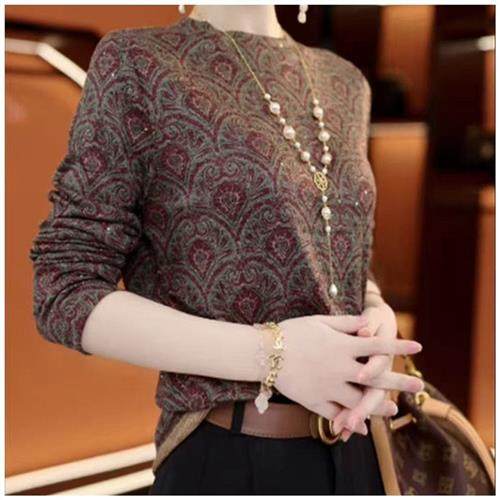 梦鲸好物打底衫2025秋季新款女装休闲长袖上衣秋冬女士妈妈小衫潮