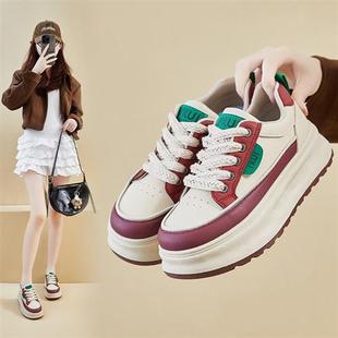 女学生板鞋 2025秋季 ins韩版 小白鞋 运动厚底增高休闲街拍XW532 新款