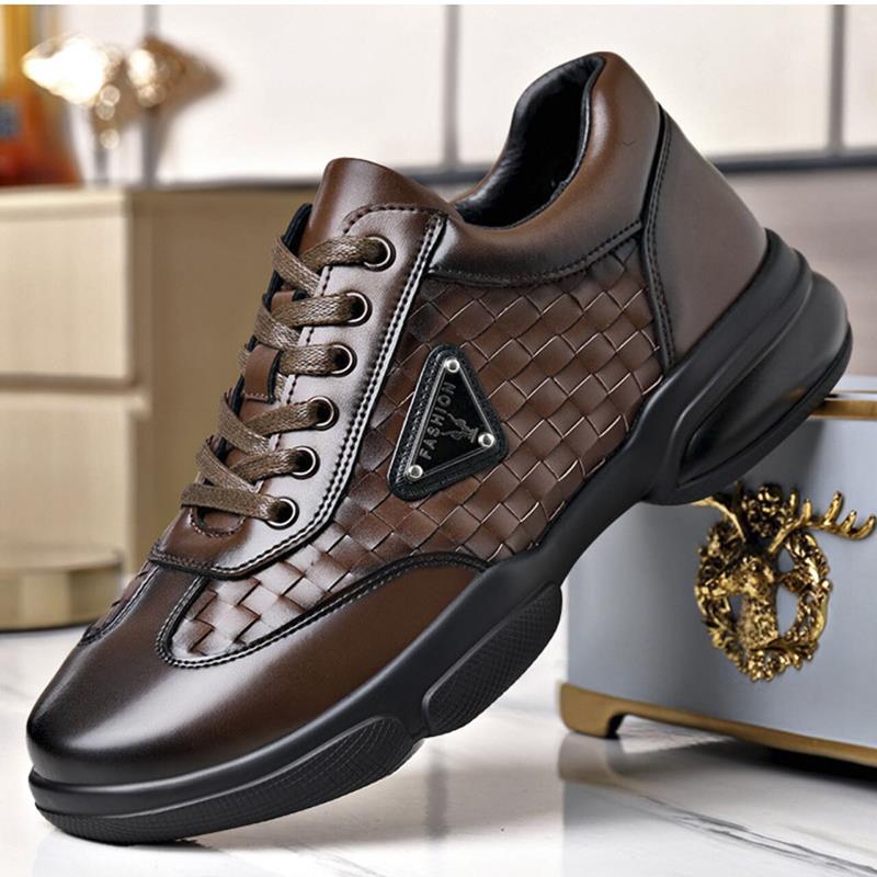 隅辕开春爆款飞行员皮鞋欧麦严选男鞋编织男士休闲鞋时尚运动鞋子