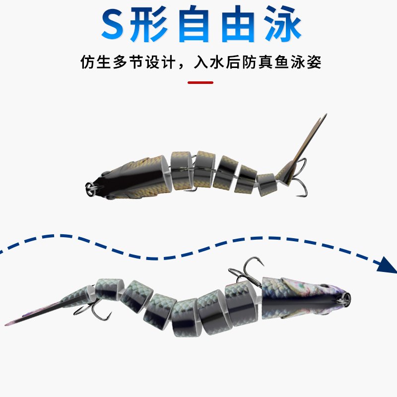 多节鱼路亚饵沉水饵海钓饵淡水翘嘴鲈鱼黑鱼仿真拟饵鱼饵路亚假饵