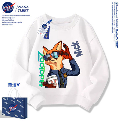 NASA联名疯狂动物城2卫衣男圆领尼克狐兔子朱迪衣服秋冬儿童外套