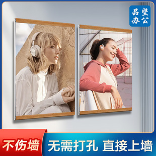 A2木质画框学校规章制度框亚克力教师练简介形象墙贴照片相框a3墙面展示牌磁吸广告海报a4证书证件文件套挂墙