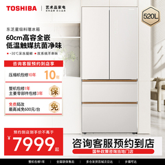 【预约到店】东芝520L高容全嵌星级料理净味冰箱GR-RF536WI-PG1D4