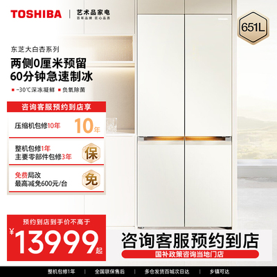 【预约到店】东芝大白杏系列高容全嵌除菌冰箱GR-RF683WI-PG1B8