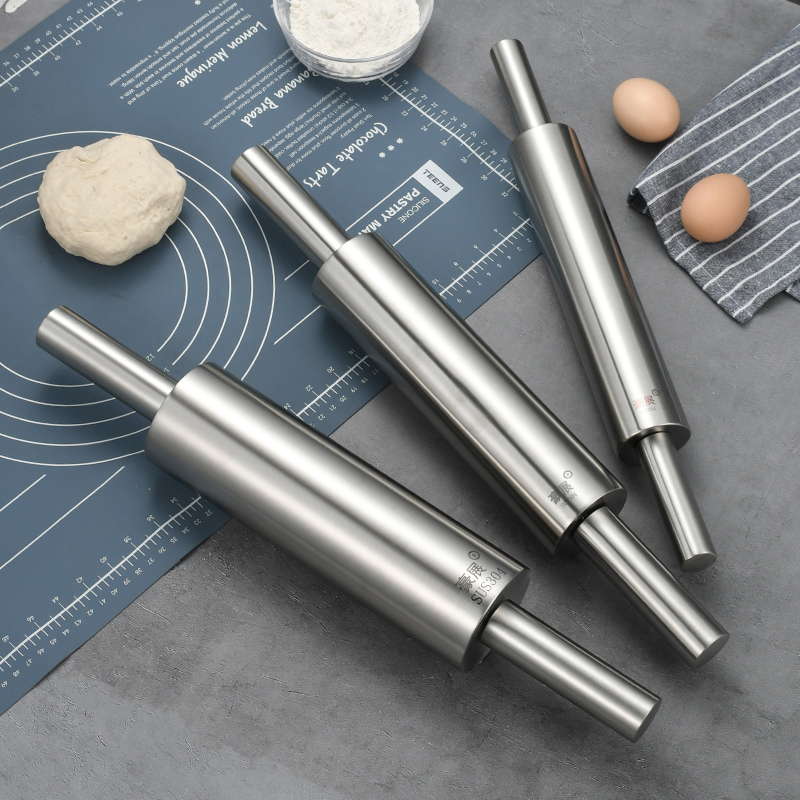 304不锈钢擀面杖家用大号擀面棍赶面棒滚轴走锤杆皮压面杖饺子皮