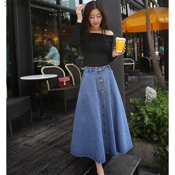 秋冬裙长裙中长款半身裙大摆牛仔韩版高腰秋冬群a字伞裙女 潮|msdalam kategori Butik wanita / wanita, skirt - dari Buy2taobao.com untuk memberikan perkhidmatan ejen Taobao profesional membeli