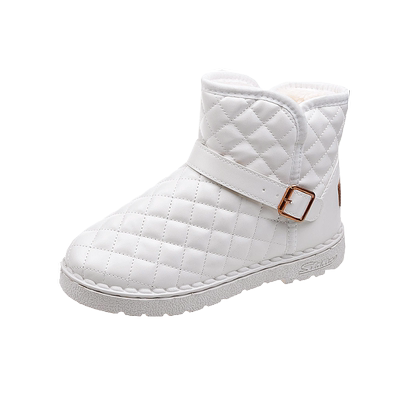 东北户外雪地靴女冬加绒加厚保暖棉鞋中筒靴子女厚底防滑皮面短靴