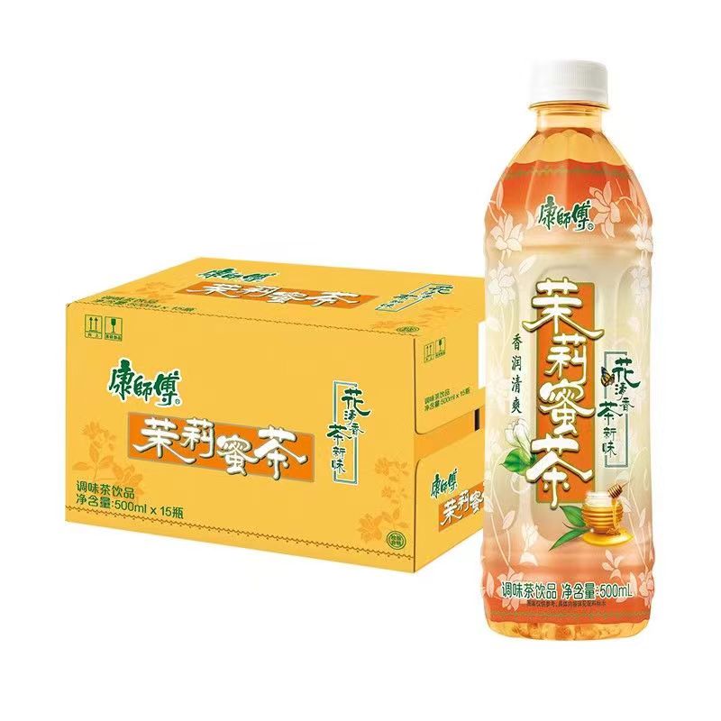 康师傅饮料茉莉蜜茶 绿茶 茉莉花茶500ML整箱茶饮料多种混合饮料
