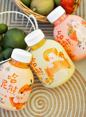 哈尼熊迷你小饮料网红整箱350ml15瓶芒果汁草莓鲜橙香蕉颜值果汁