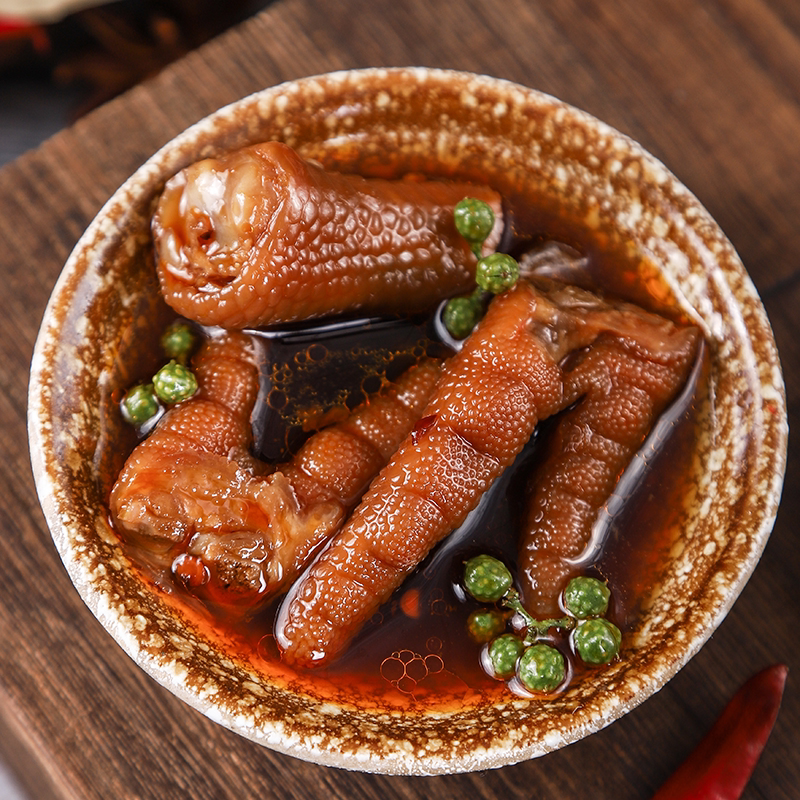 椒麻大杂烩凤爪即食冷吃三角骨藤椒鸡脆骨卤味熟食卤鸡爪零食贡菜