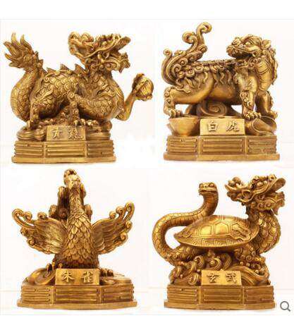 菩提寺铜器纯铜四大神兽青龙白虎朱雀玄武四方神
