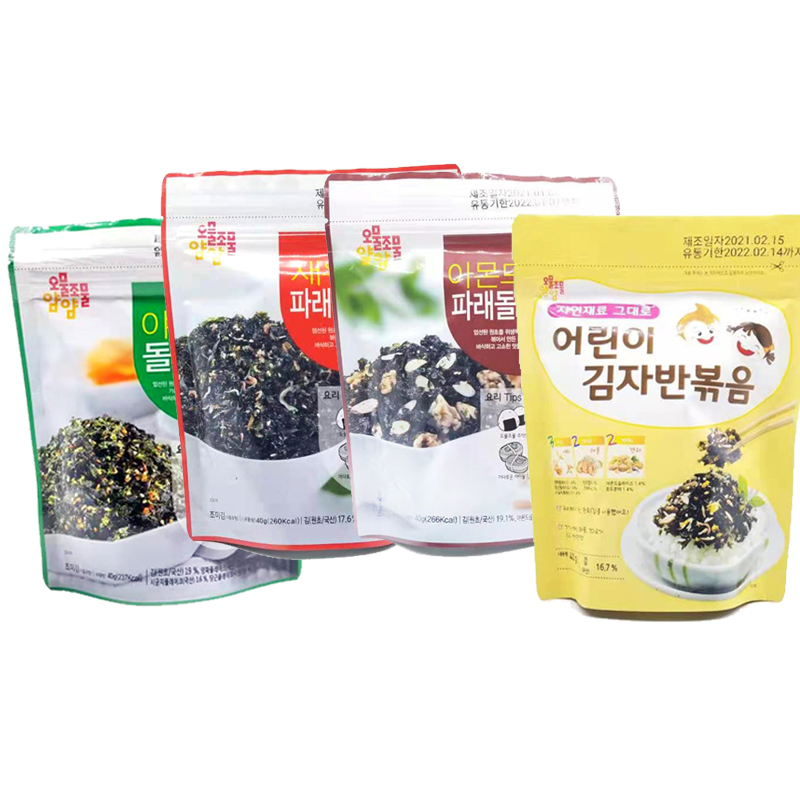 现货2袋包邮韩国贝贝秀零食炒海苔碎海苔四种口味儿童炒碎海苔40g