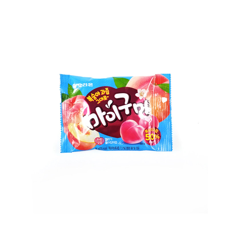 韩国进口好丽友桃子味qq糖66g袋装屁桃形状水蜜桃味软糖零食品