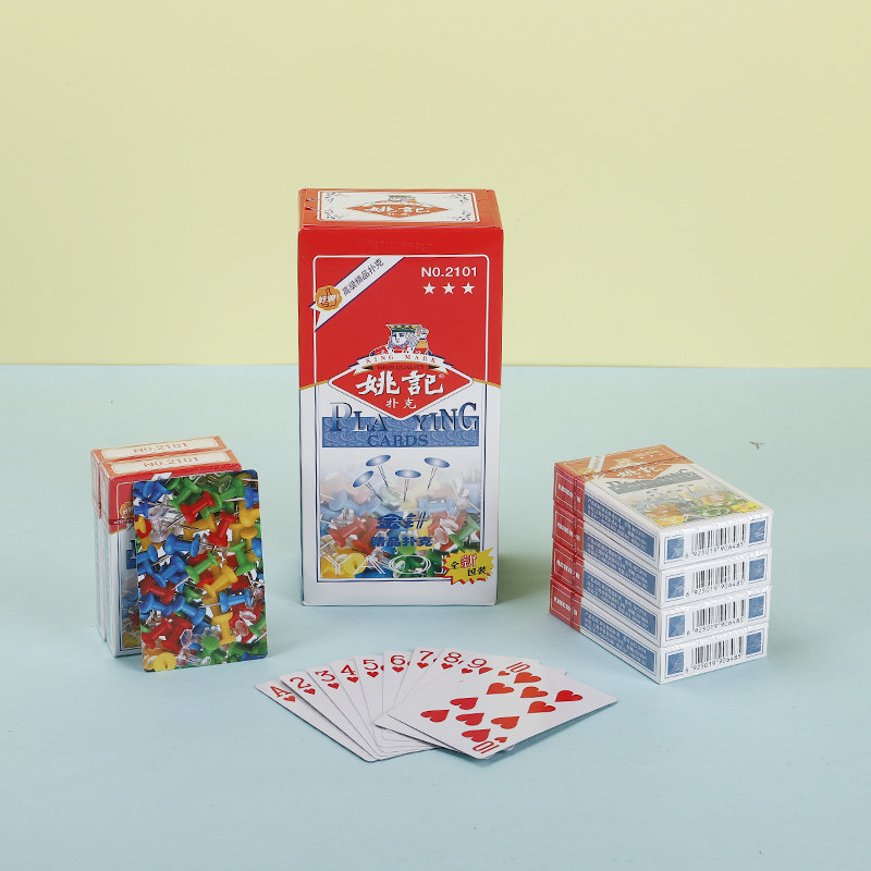 姚记2101扑克牌10副100副50副加厚纸牌加硬扑克飞牌胶印朴克包邮