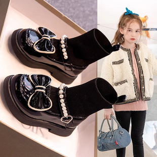 儿童短靴子秋款 女童鞋 新款 2025秋季 公主马丁靴秋冬女孩袜靴 小皮鞋