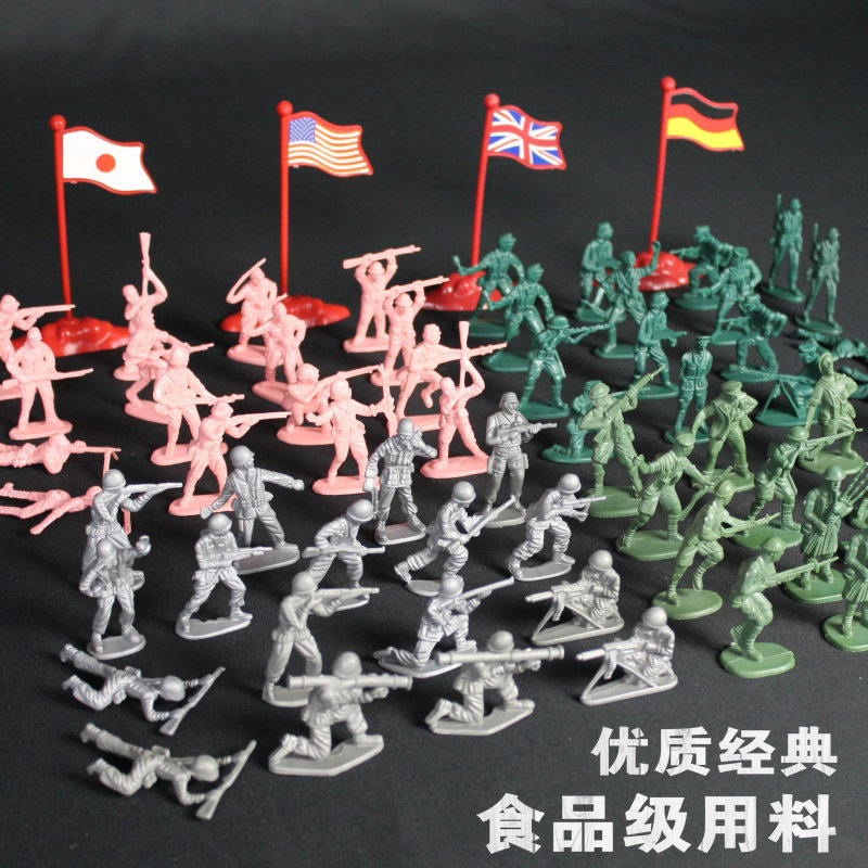 亲子互动80后怀旧二战争小兵人可动人偶/兵人/雕像