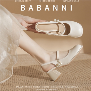 超软~法式包头凉鞋女配旗袍裙子玛丽珍鞋新款小皮鞋真皮高跟单鞋