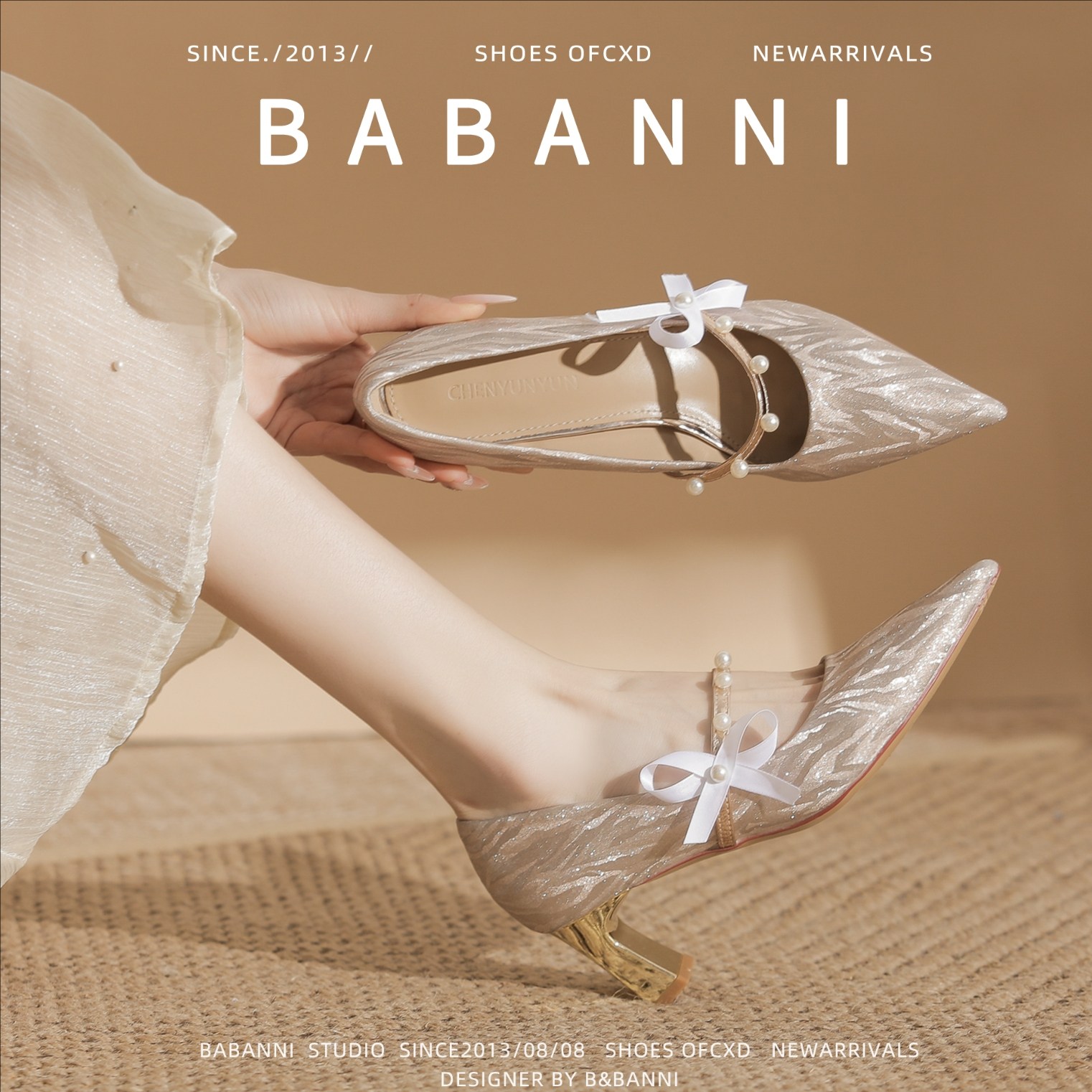 超软~粗跟高跟鞋不累脚婚鞋女秀禾法式伴娘新娘鞋两穿真皮单鞋女