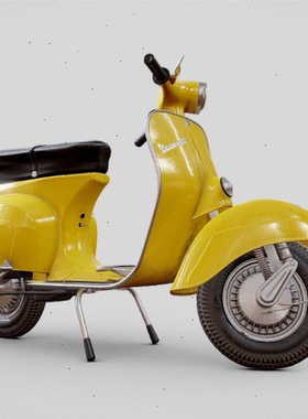 电瓶车3d模型素材含贴图blender/fbx/obj/stl交通工具黄色