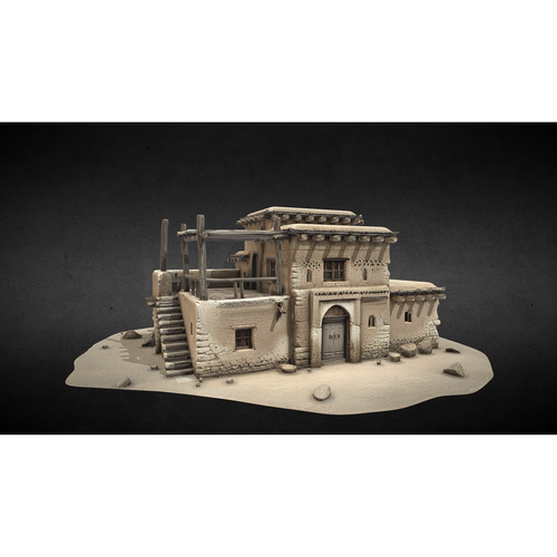 土房子3d模型文件素材含贴图blender/obj/fbx/glb