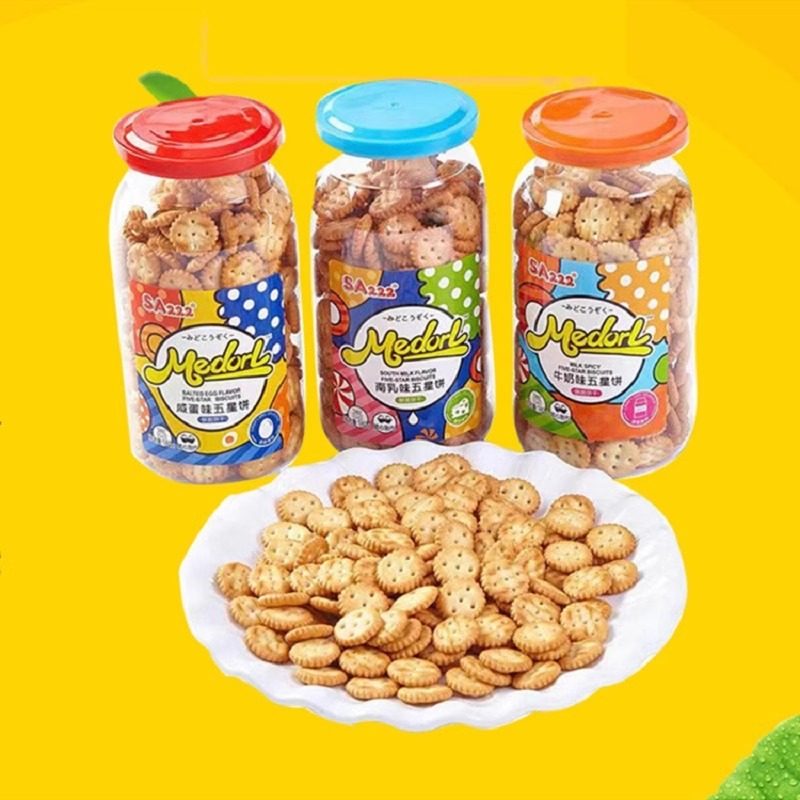 清仓SA222五星饼干南乳味咸蛋黄味牛奶口味180g休闲零食小饼干
