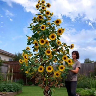 巨人向日葵种子黑芯向日葵高杆多头太阳花庭院花园种植可切花春夏